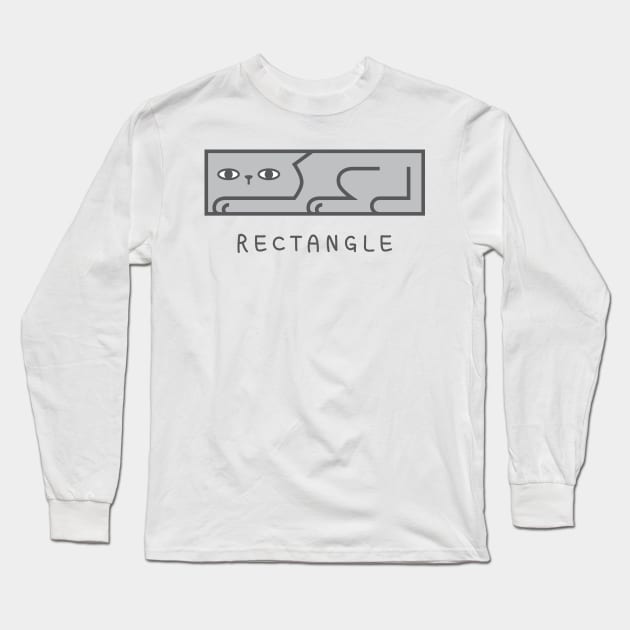 Cat in Rectangle Shape Long Sleeve T-Shirt by rarpoint